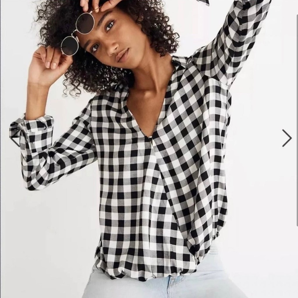 Madewell Wrap-Front Shirt in Buffalo Check - Picture 5 of 8